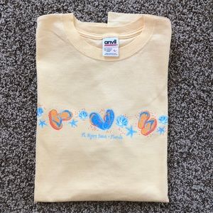 Anvil Fort Meyers Beach, FL Short Sleeve Tee-Flip Flop, Shell & Starfish Design
